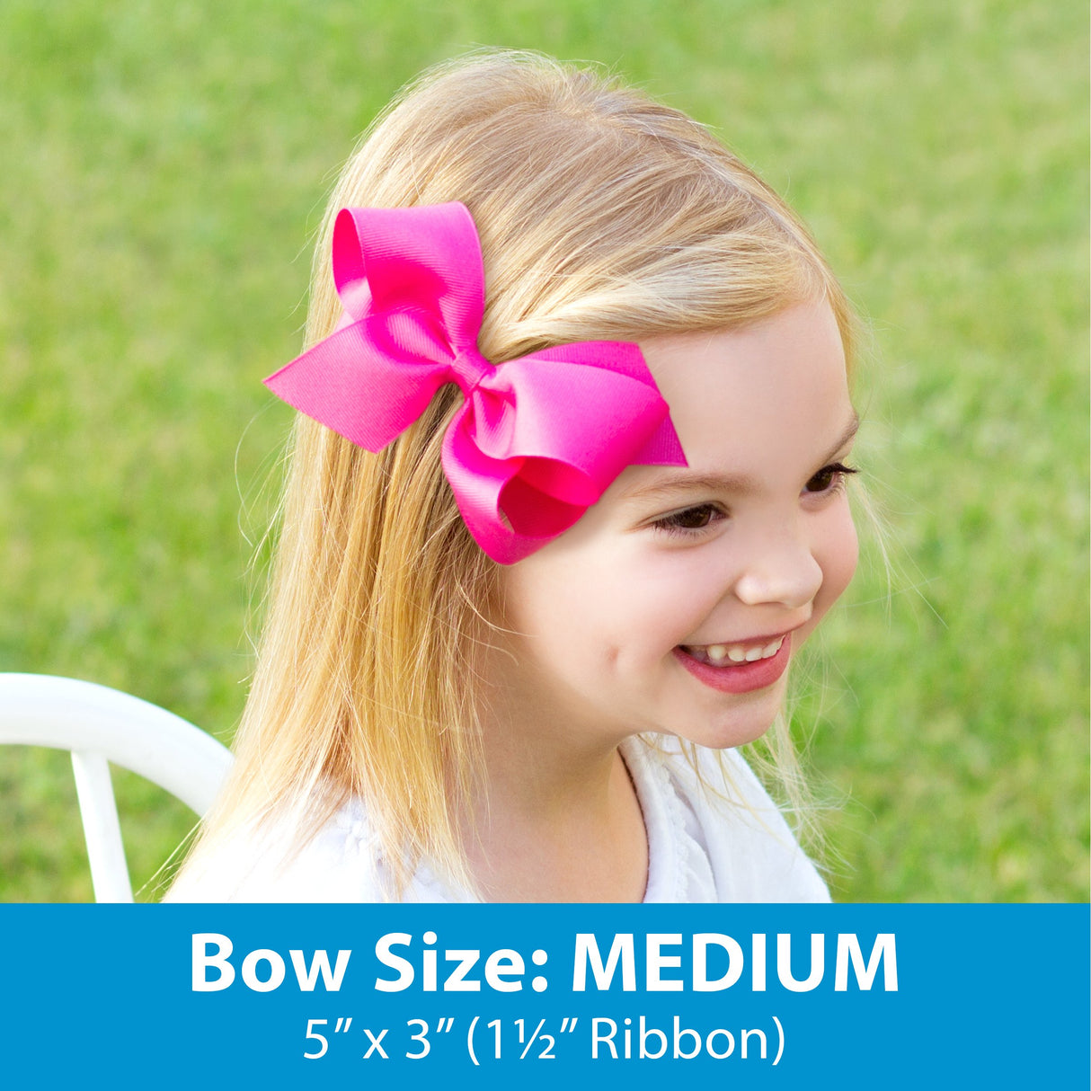 Present Embroidered Hot Pink Moonstitch Bow