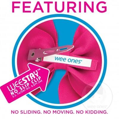 Present Embroidered Hot Pink Moonstitch Bow