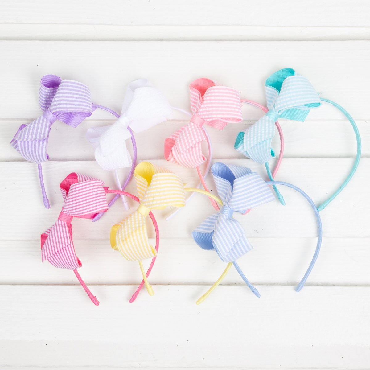 Medium Seersucker Bow Headband