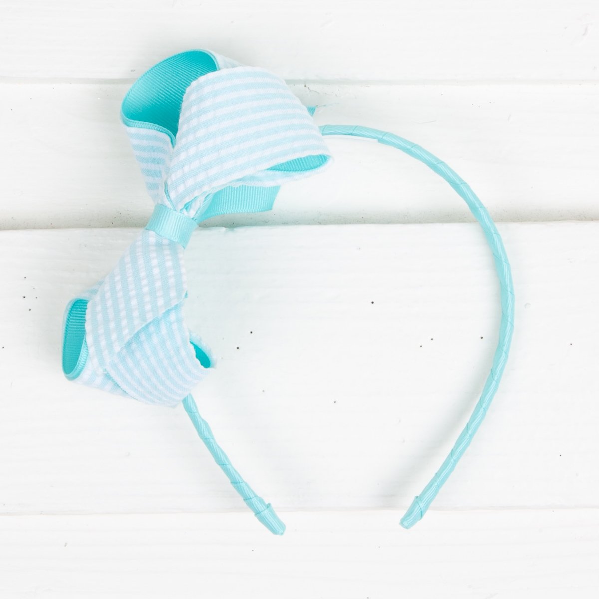 Medium Seersucker Bow Headband