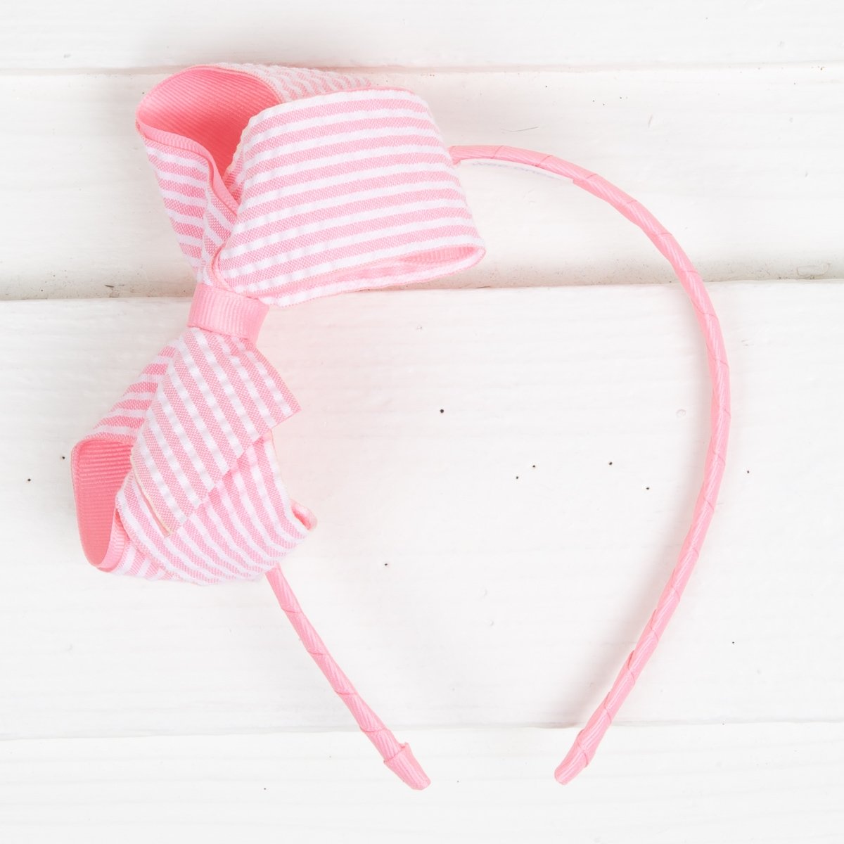 Medium Seersucker Bow Headband