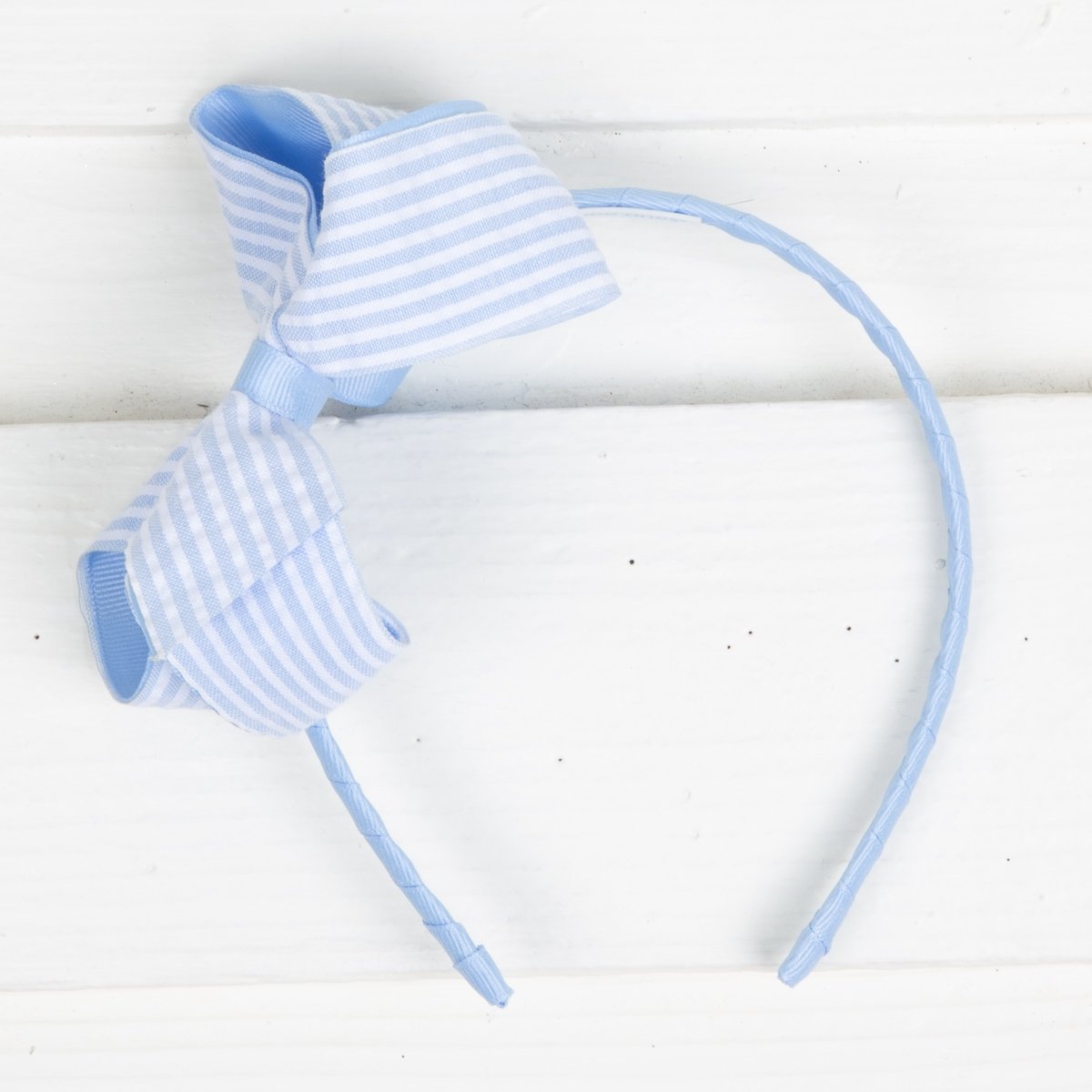 Medium Seersucker Bow Headband
