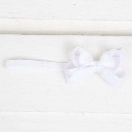 Mini Seersucker Overlay Bow Band