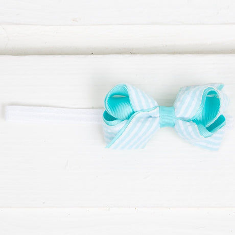 Mini Seersucker Overlay Bow Band