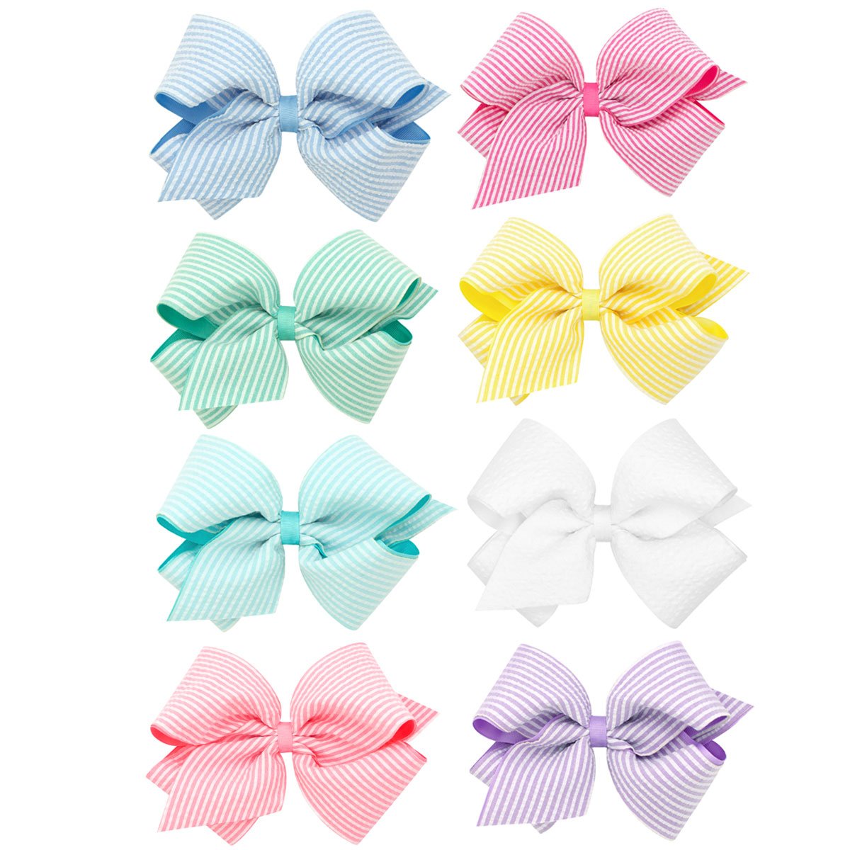 Seersucker Overlay Hair Bow
