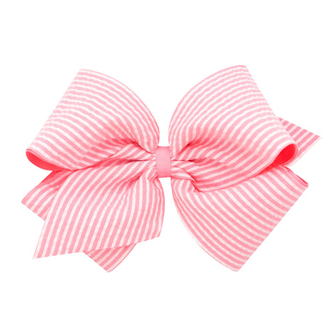 Seersucker Overlay Hair Bow