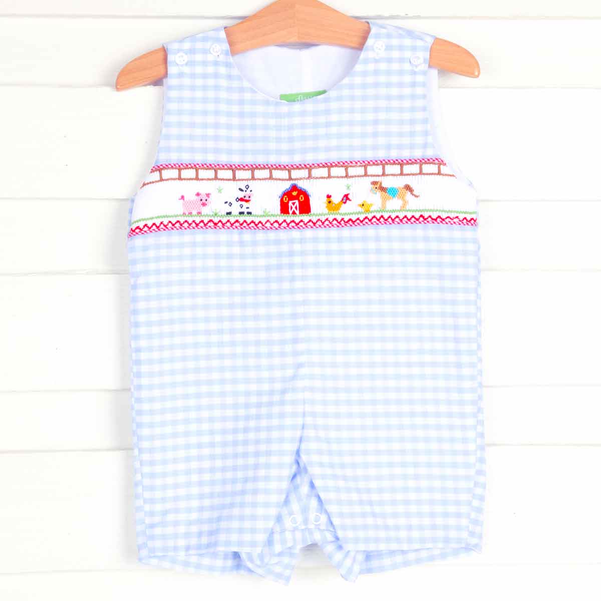 Farm Smocked Jon Jon Blue Gingham