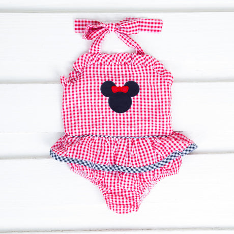 Mouse Ears Red Seersucker Swimsuit