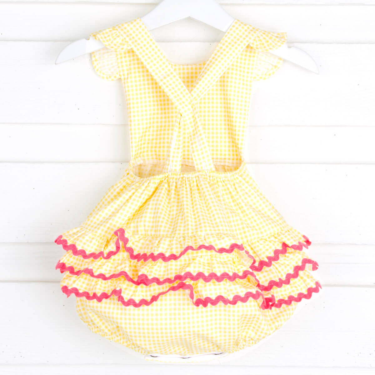 Bright Yellow Gingham Ruffle Bubble