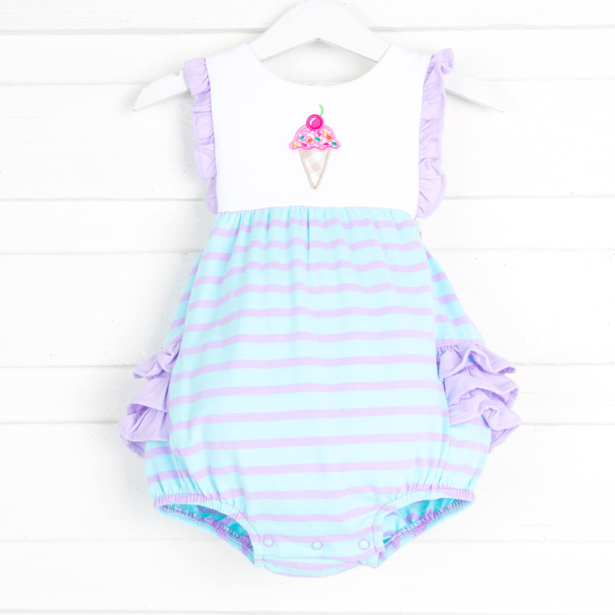 Purple Stripe Knit Ice Cream Bubble