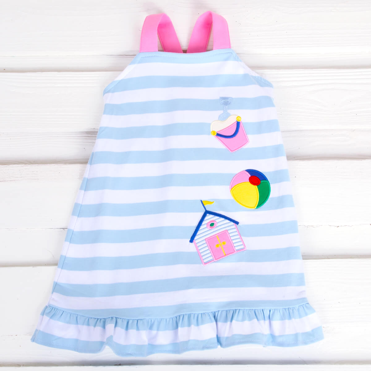 Beach Applique Cross Back Dress