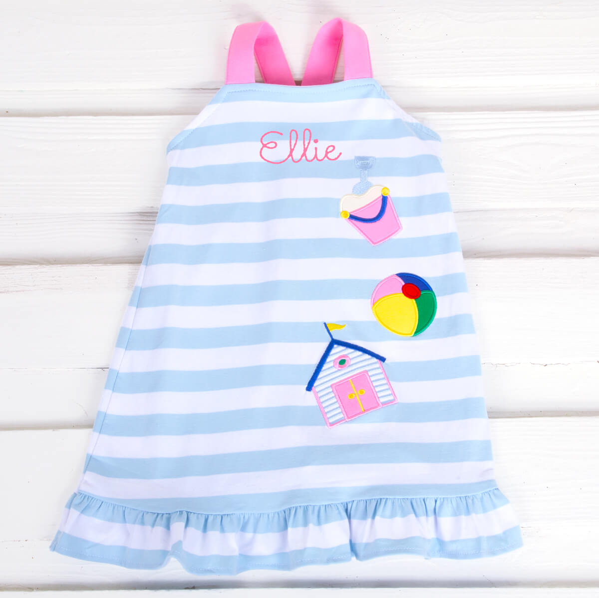 Beach Applique Cross Back Dress