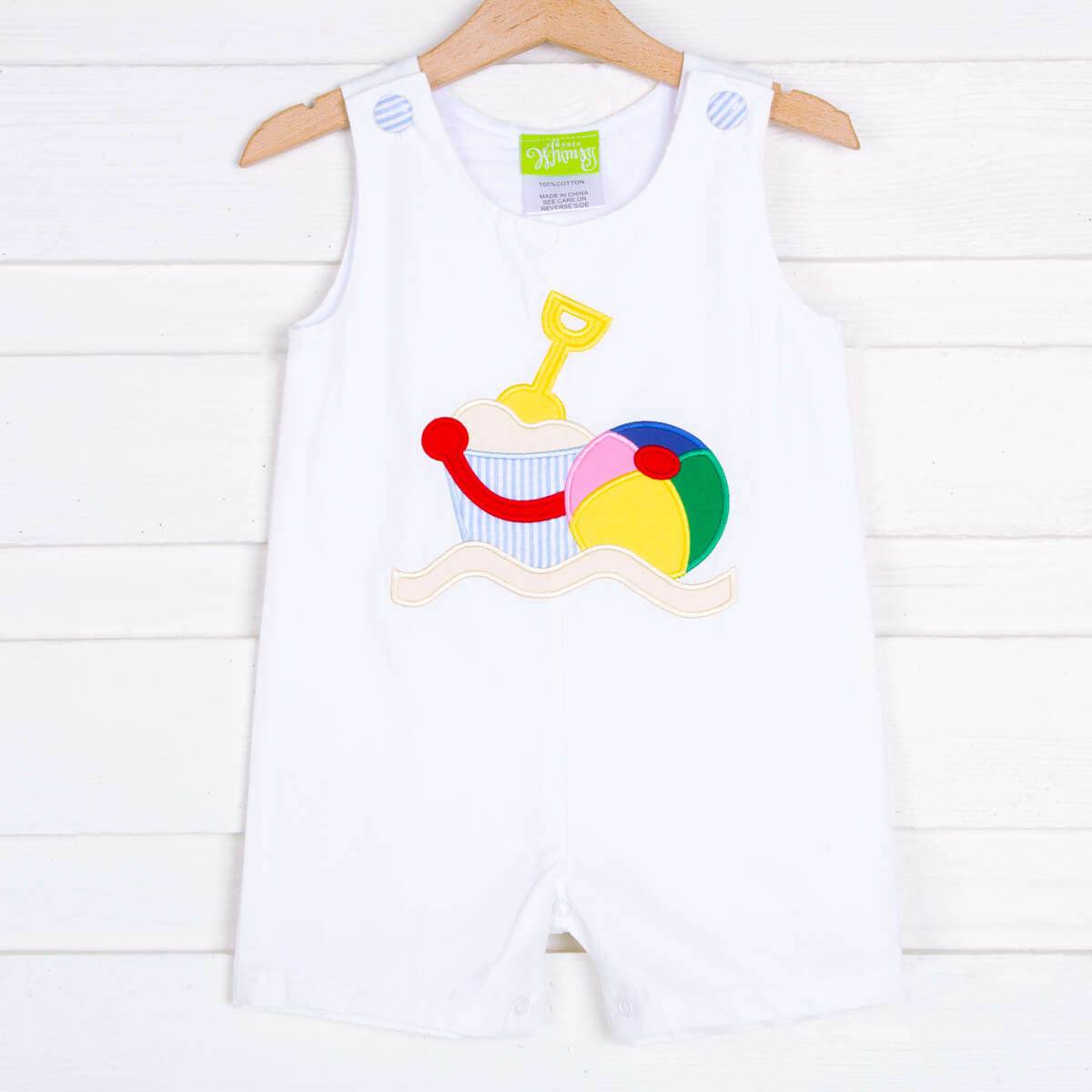 Beach Applique White Jon Jon