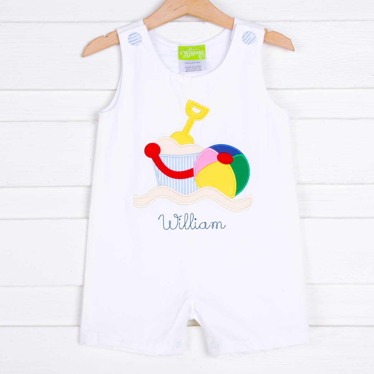 Beach Applique White Jon Jon