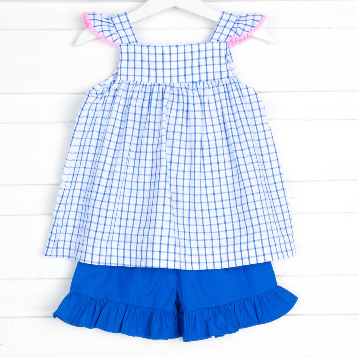Blue Windowpane Amy Short Set