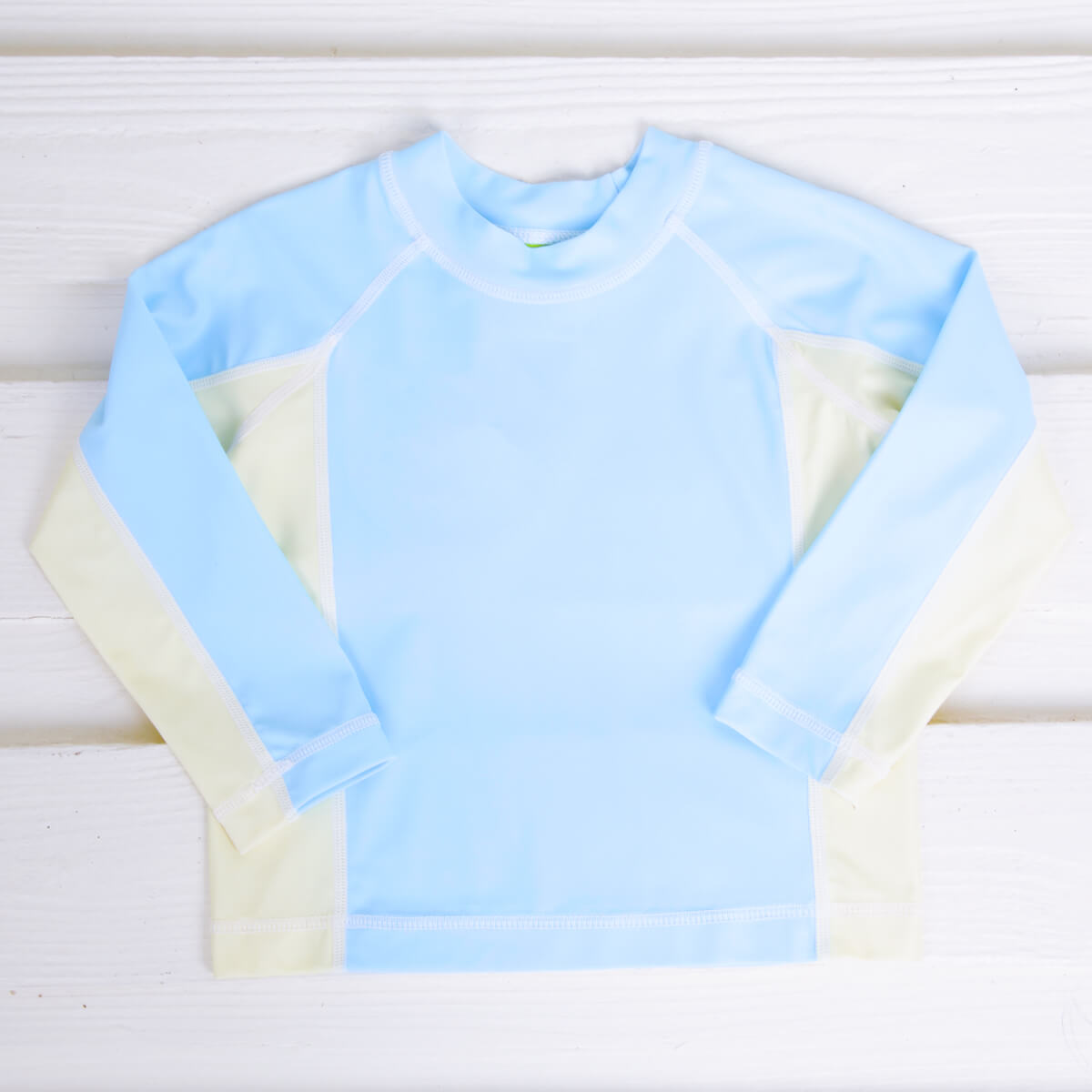 Yellow and Blue Long Sleeve Rash Guard