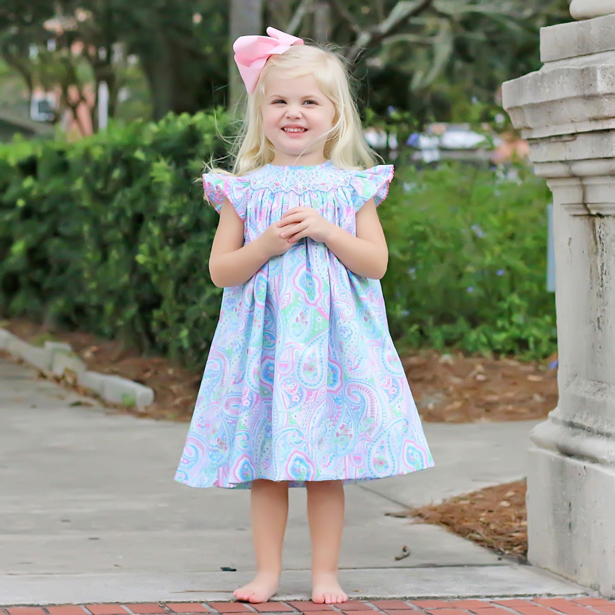 Geometric Smocked Madison Paisley Dress