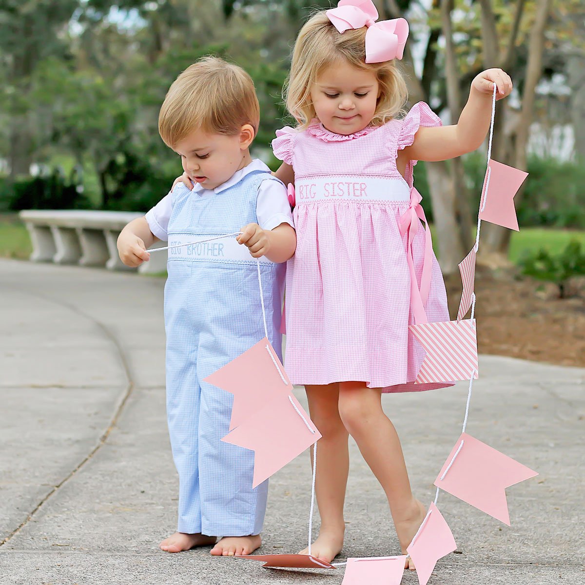 Big Brother Smocked Longall Light Blue Gingham