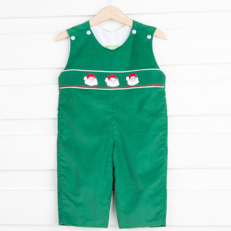 Santa Face Smocked Green Longall