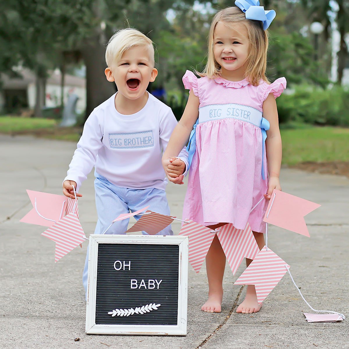 Big Brother Smocked Blue Pant Set