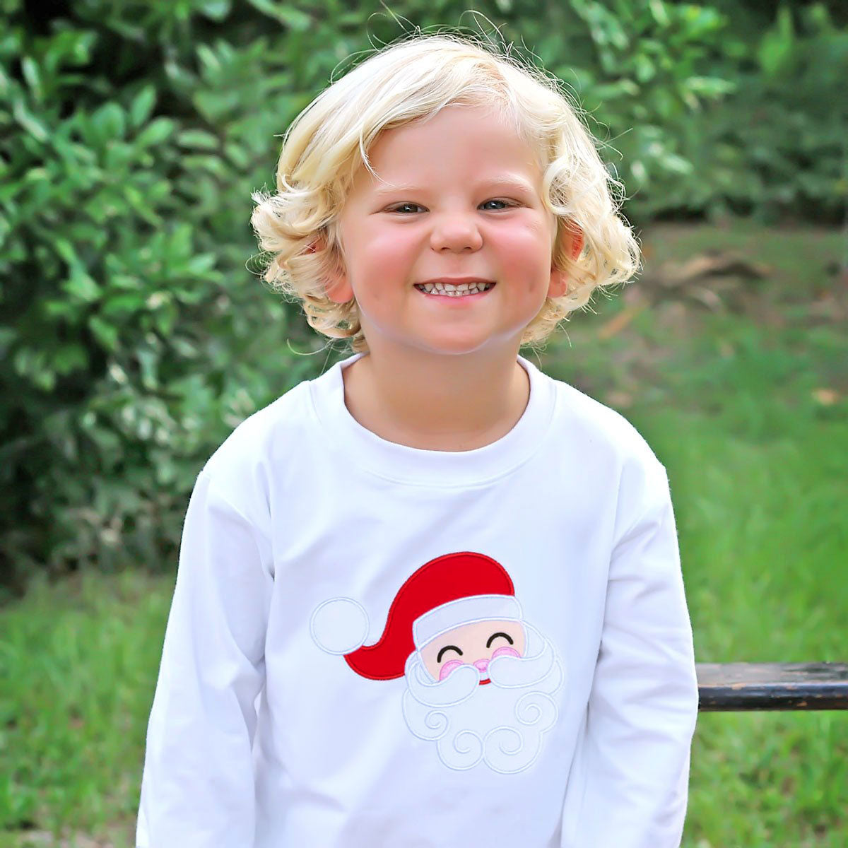 Happy Santa White Long Sleeve Shirt