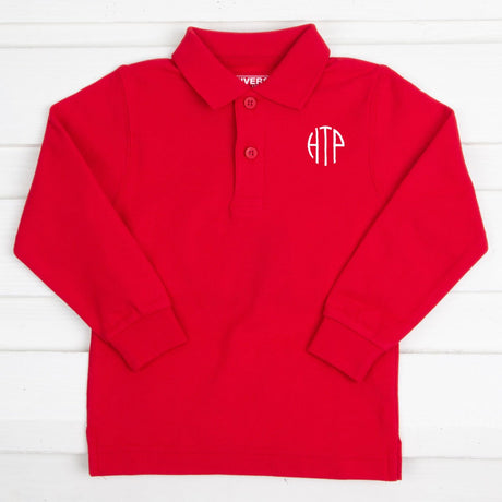 Monogram Long Sleeve Polo Shirt