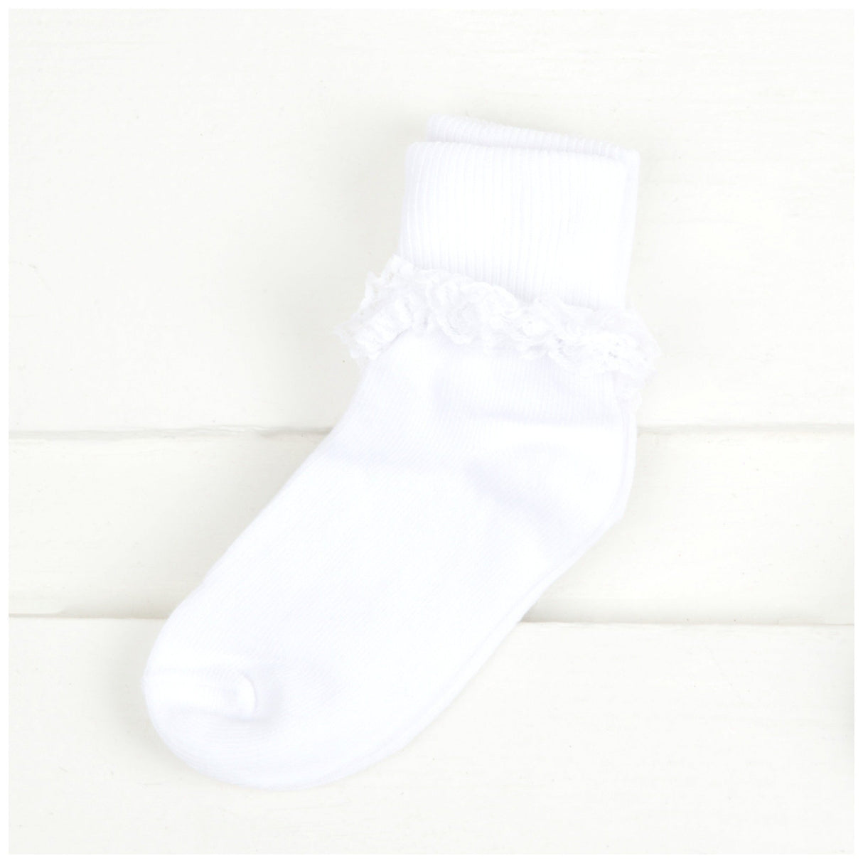 Double Row Lace Turn Cuff Socks