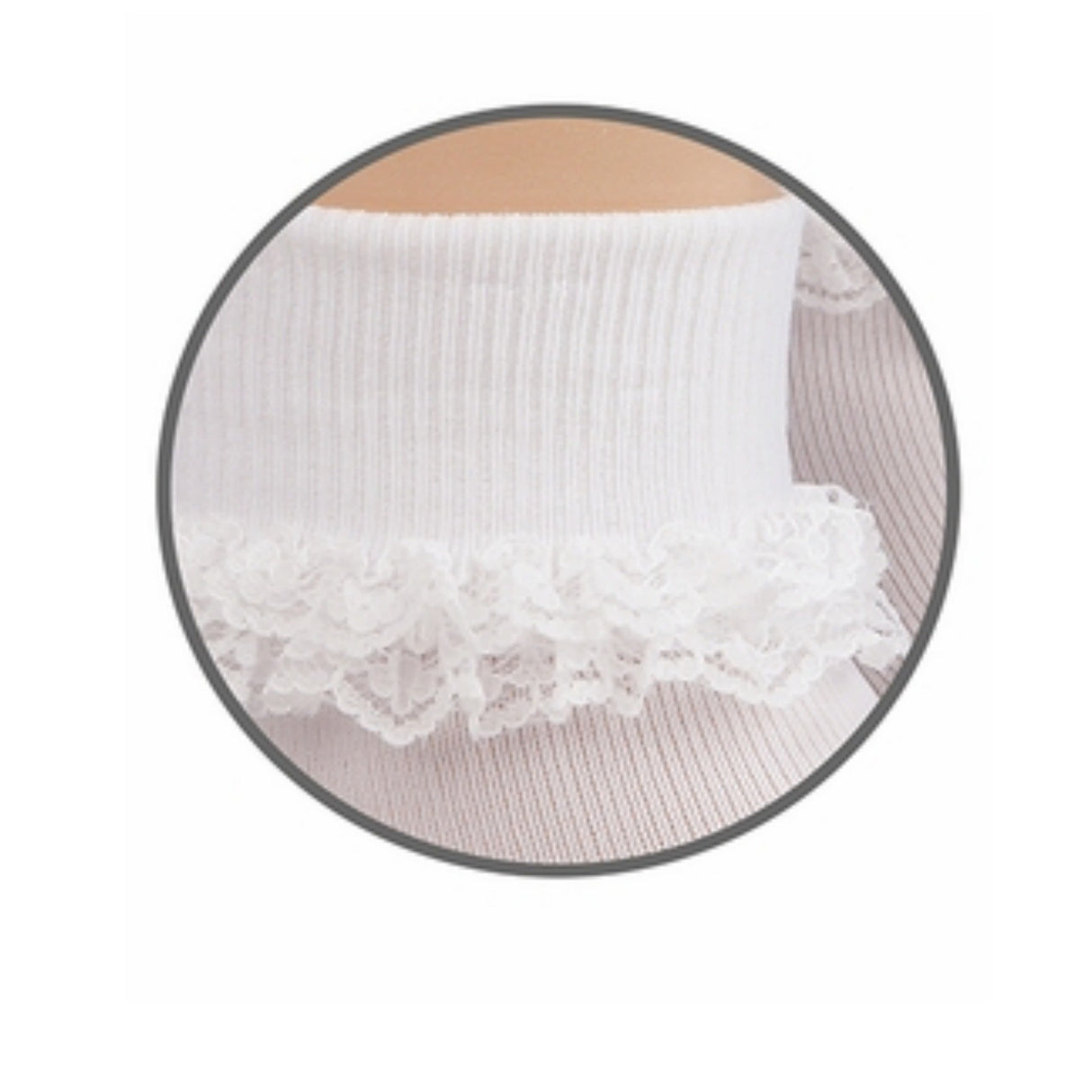 Double Row Lace Cuff Socks