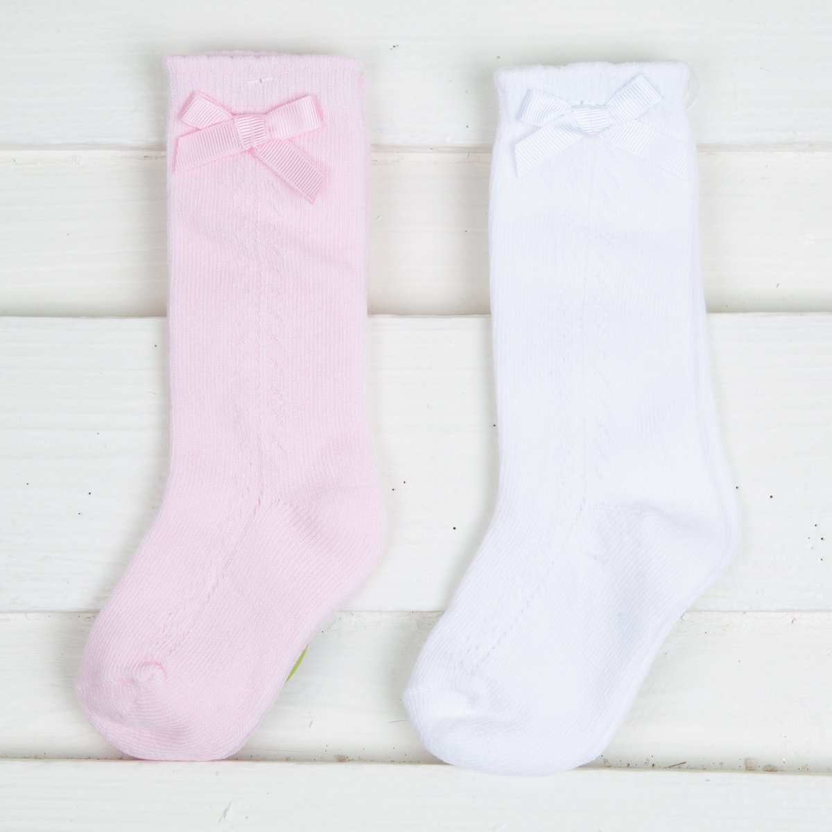 Pointelle Bow Knee High Socks