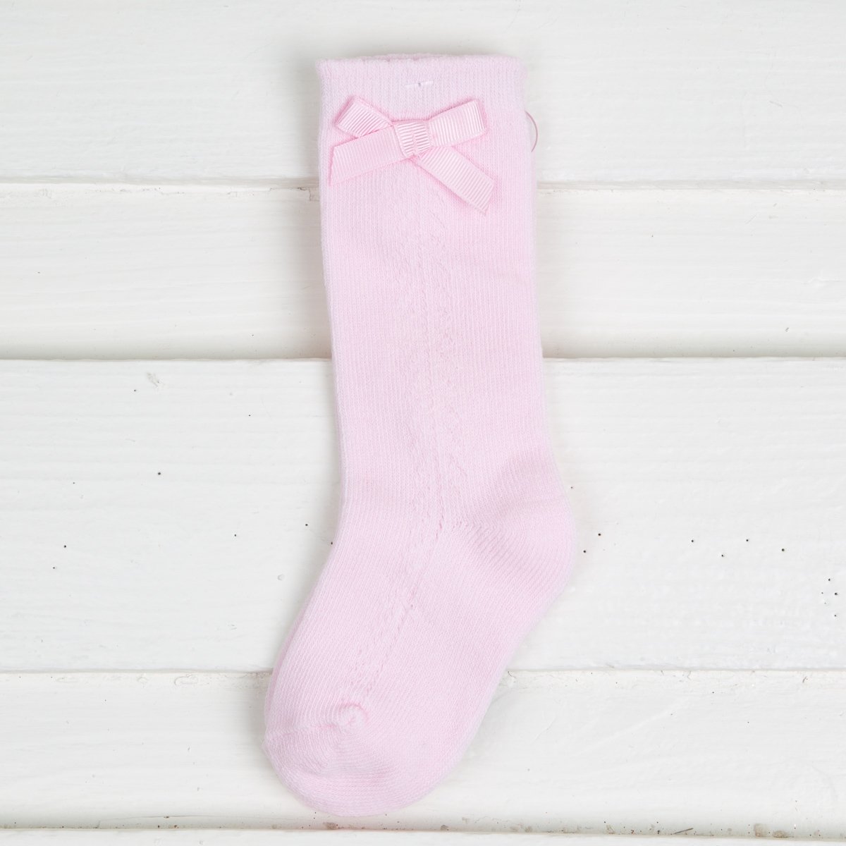 Pointelle Bow Knee High Socks