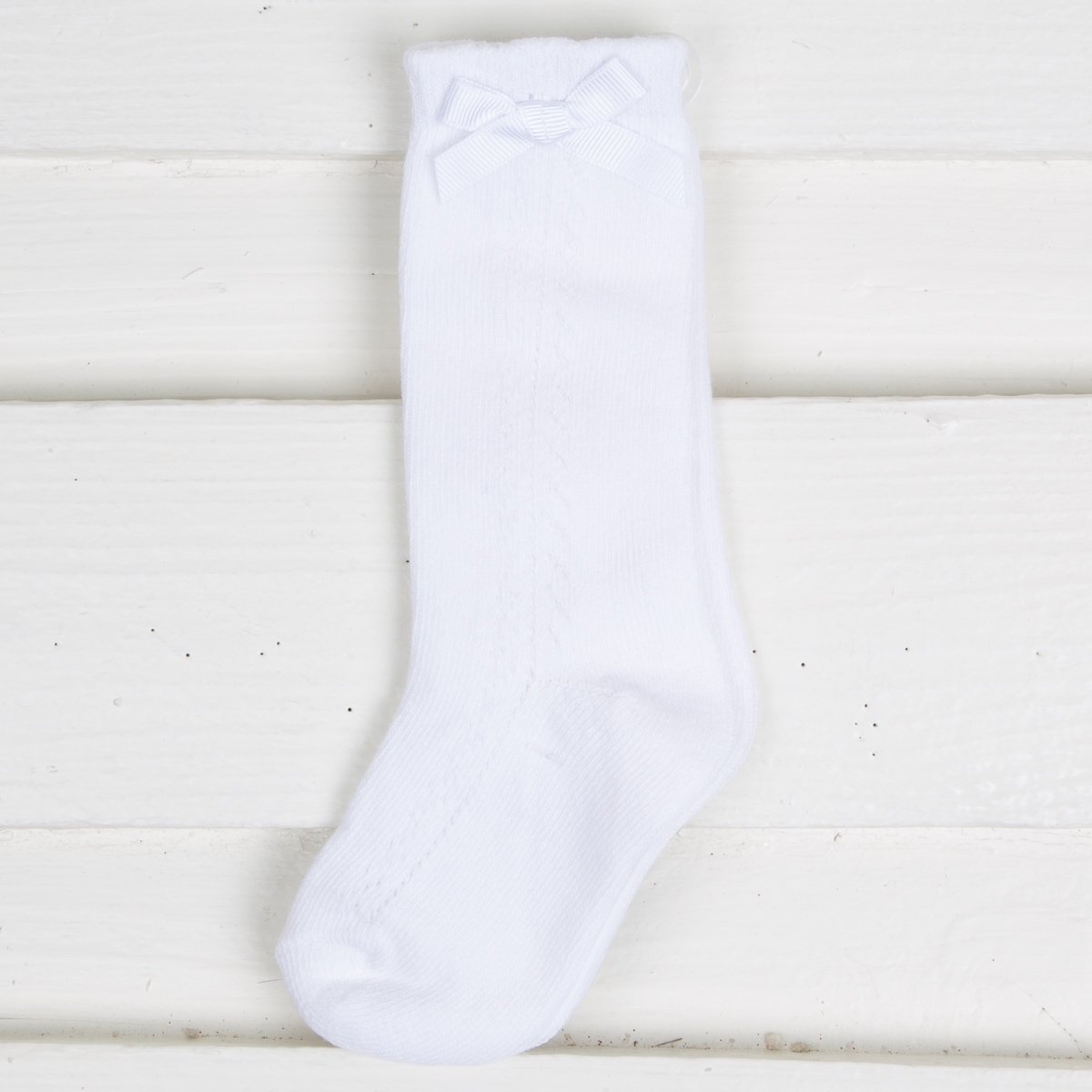 Pointelle Bow Knee High Socks