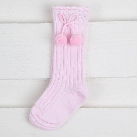 Pom Pom High Knee Socks