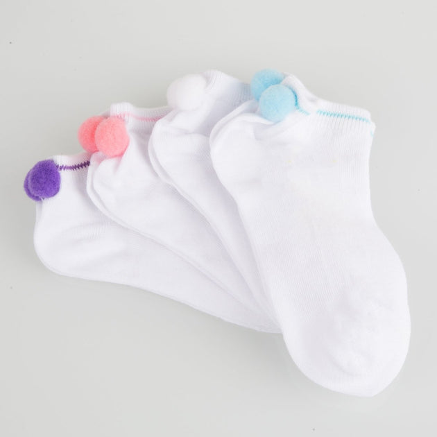 Low Cut Pom Pom Tennis Socks Classic Whimsy