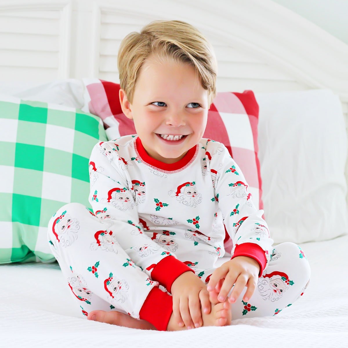 Vintage Santa White Pajamas
