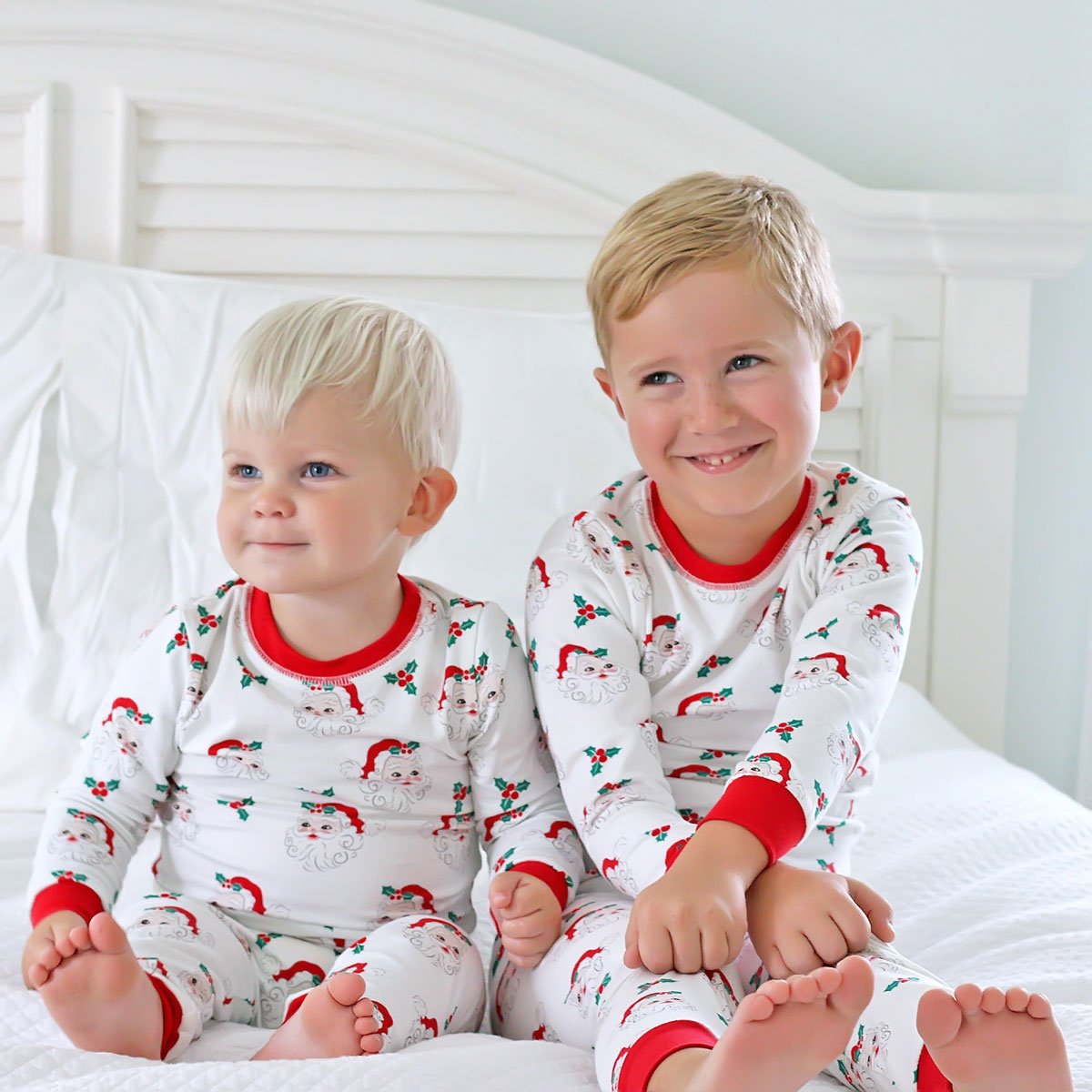 Vintage Santa White Pajamas