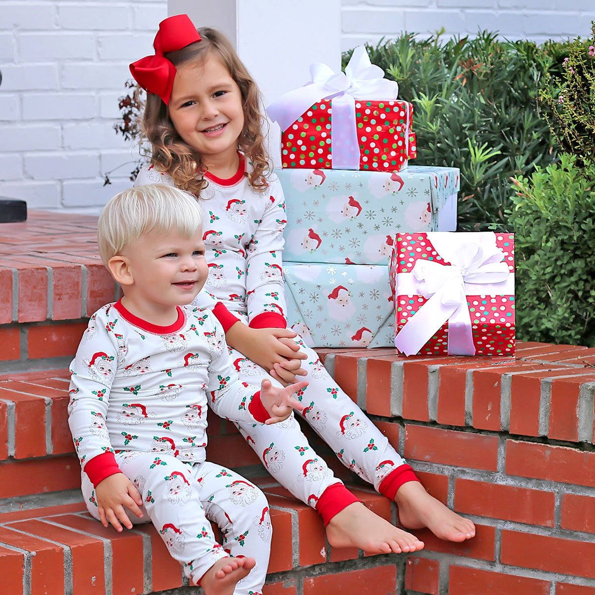 Vintage Santa White Pajamas