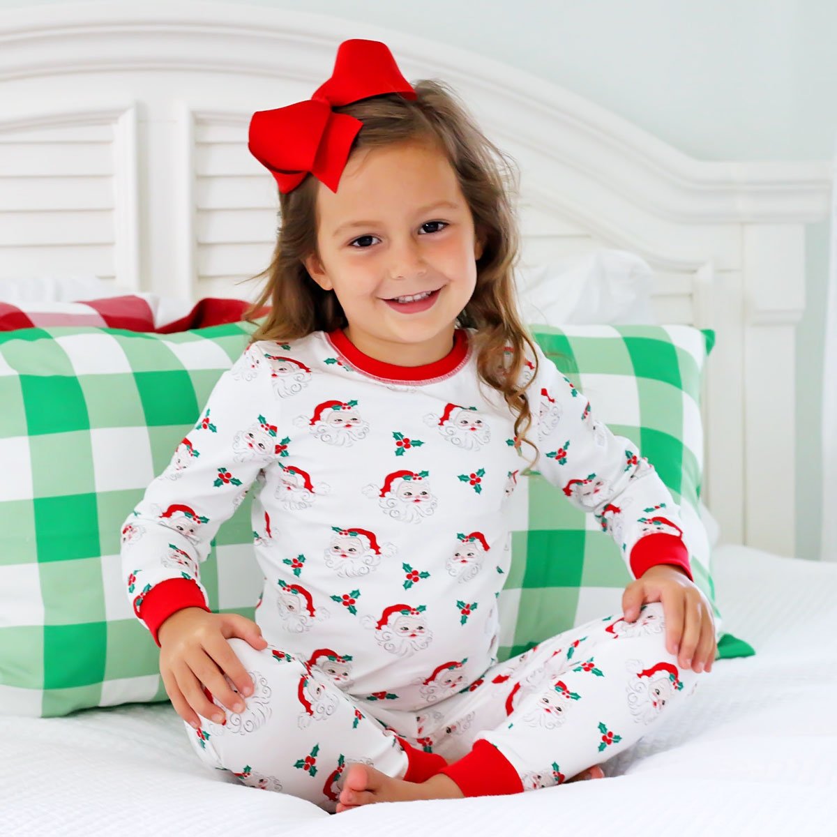 Vintage Santa White Pajamas