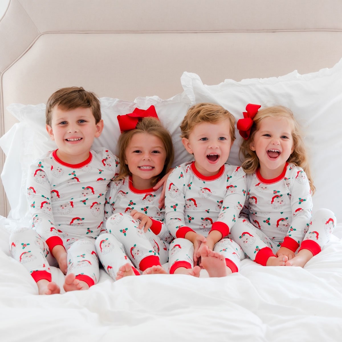 Vintage Santa White Pajamas