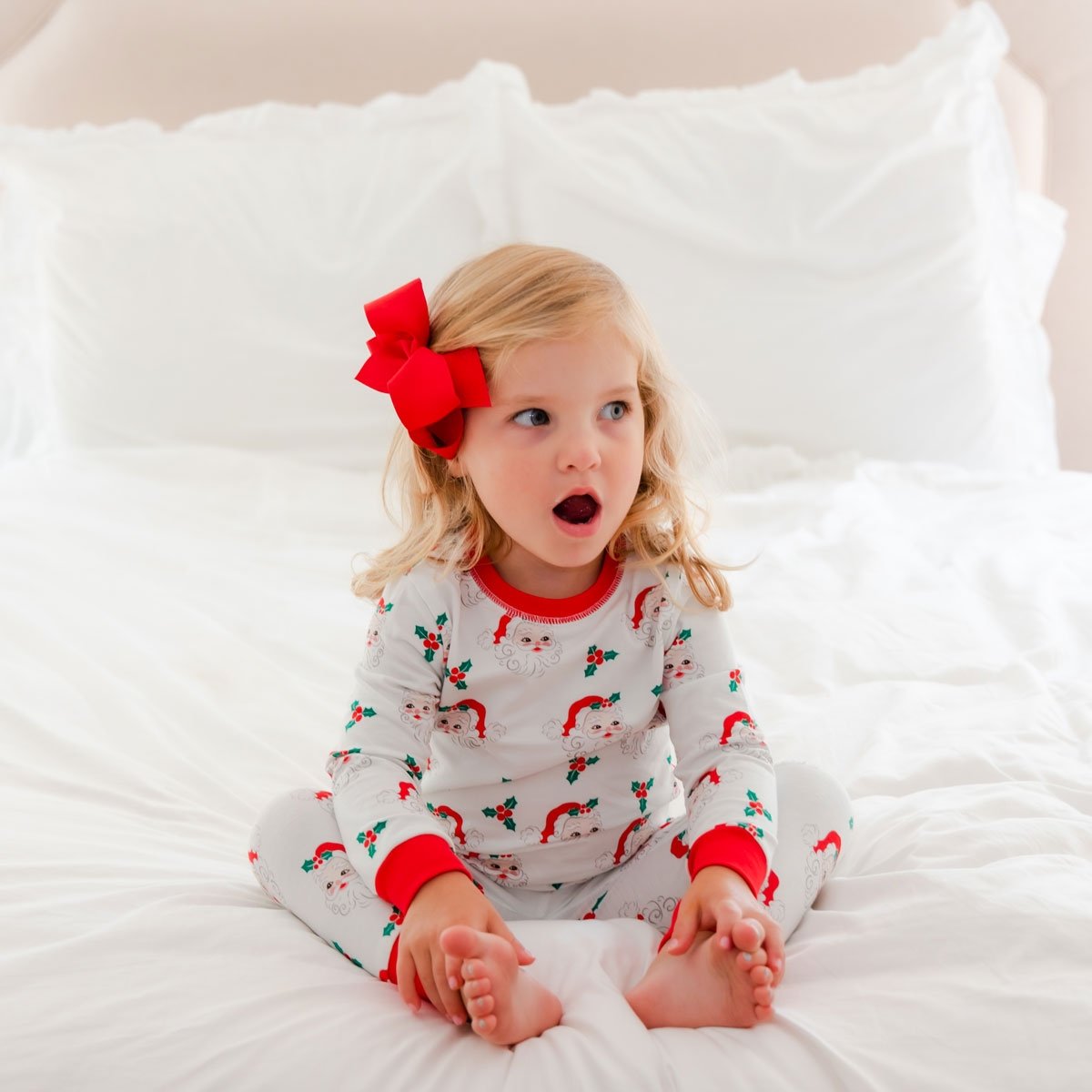 Vintage Santa White Pajamas