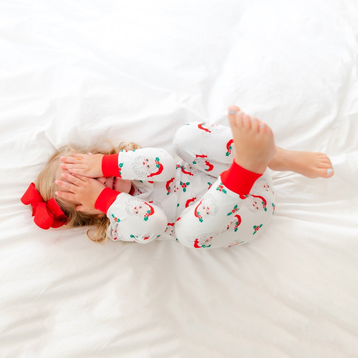 Vintage Santa White Pajamas