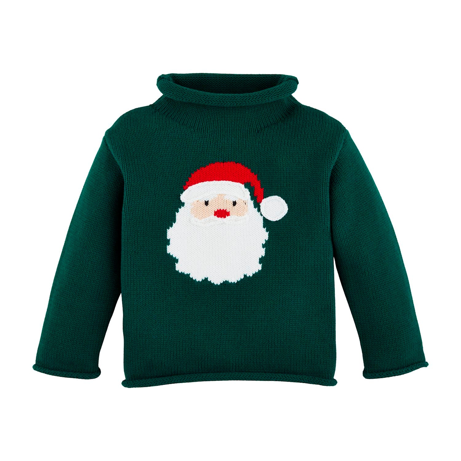 Santa Green Rollneck Sweater Classic Whimsy