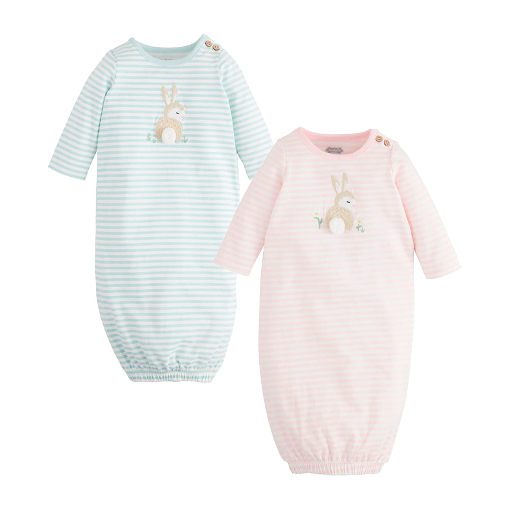 Bunny Stripe Baby Gown