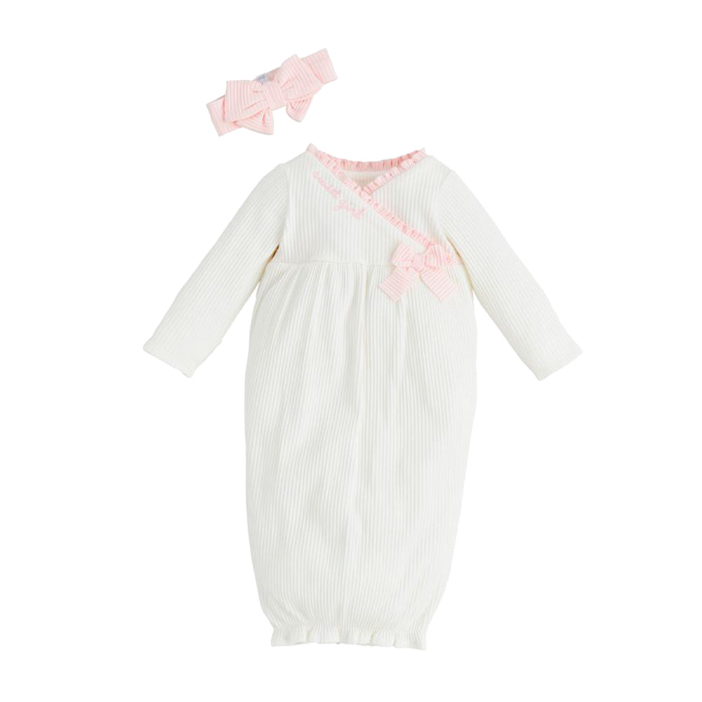 Sweet Take-Me Home Baby Gown & Headband Set – Classic Whimsy