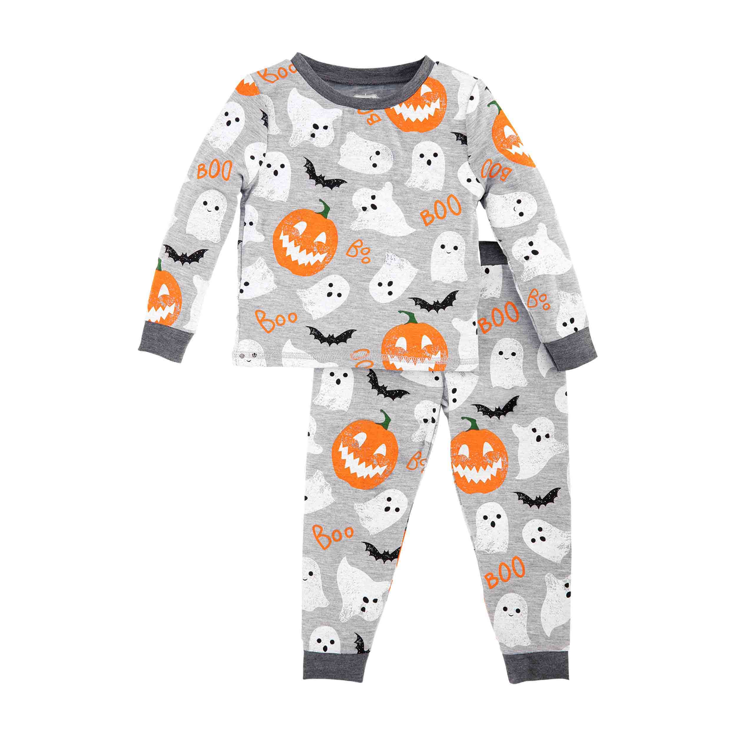 Gray Glow In The Dark Halloween Pajama Set