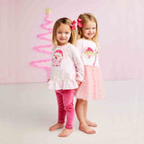 Pink Santa Tunic & Velvet Legging Set