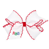 ABC Embroidered Moonstitch Bow