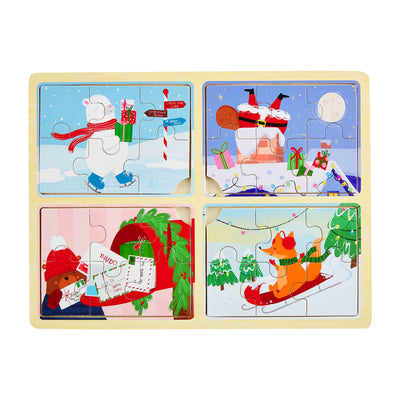 Christmas 4-In-1 Wooden Puzzle