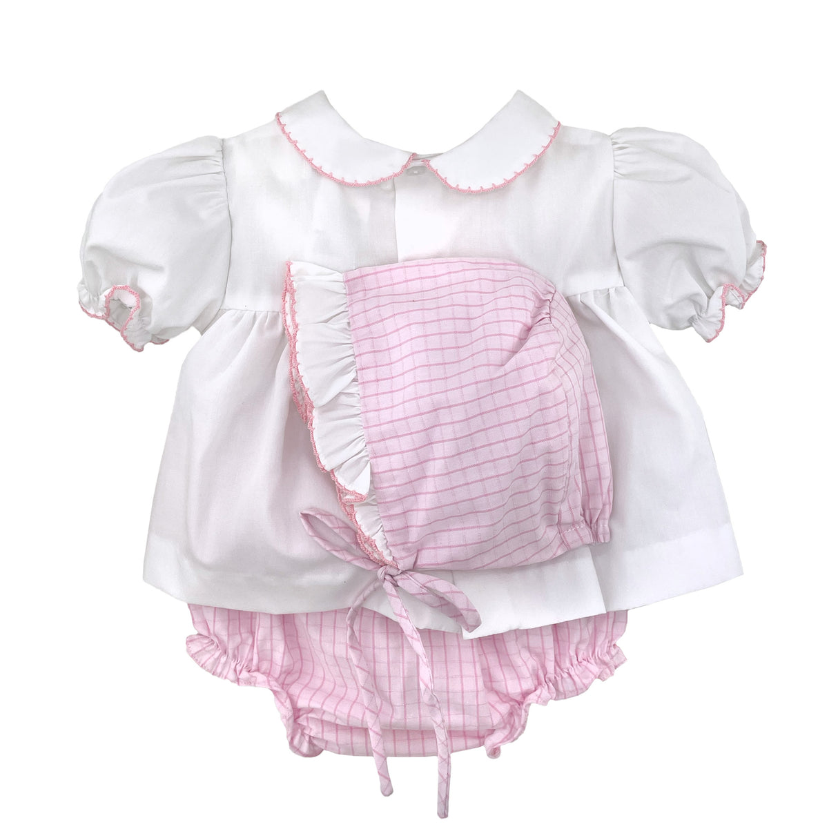 Pink Bunny Single Smocked Bloomer Set