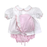 Pink Bunny Single Smocked Bloomer Set