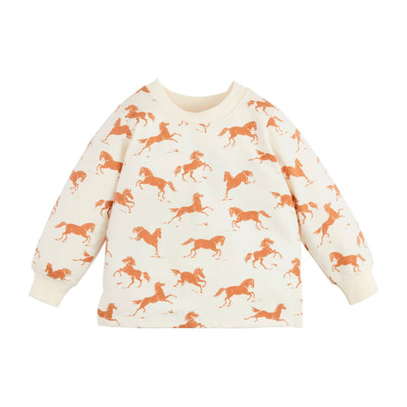 Horse Print French Terry Sweatshirt